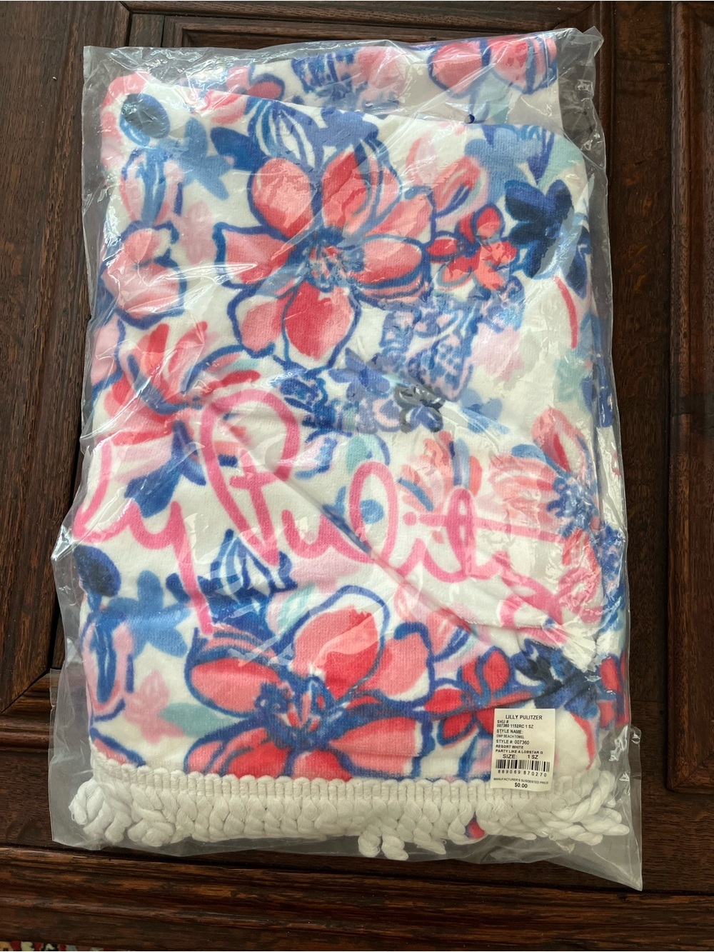 Lilly Pulitzer beach towel with fringe NWT